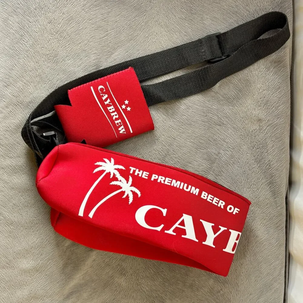 Caybrew Can Sling Attached Koozie Cayman Islands Beer Advertising Promo Neoprene